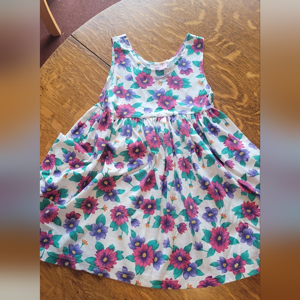 Floral Kids Dress - Purple and Pink